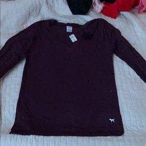 Pink maroon long sleeve t shirt